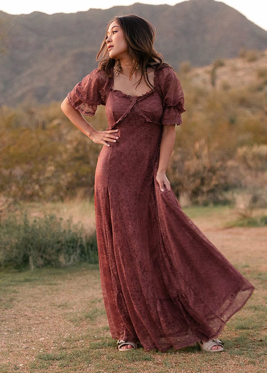 Julietta Dress in Mahogany sold by Joyfolie
