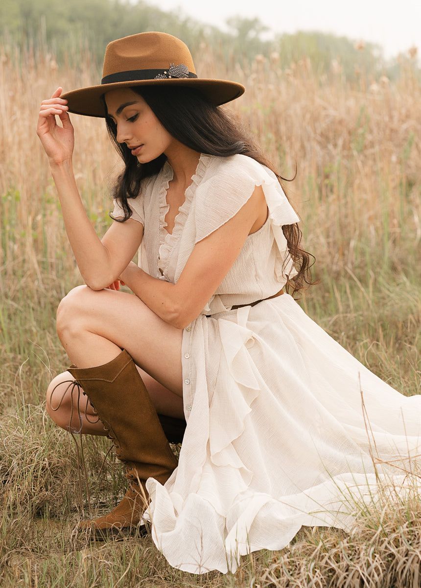 Cass Dress in Gardenia sold by Joyfolie product image thumbnail 5