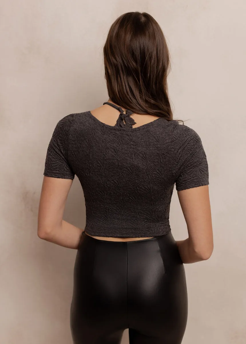 Orra Henley Top in Heather Gray sold by Joyfolie product image thumbnail 5
