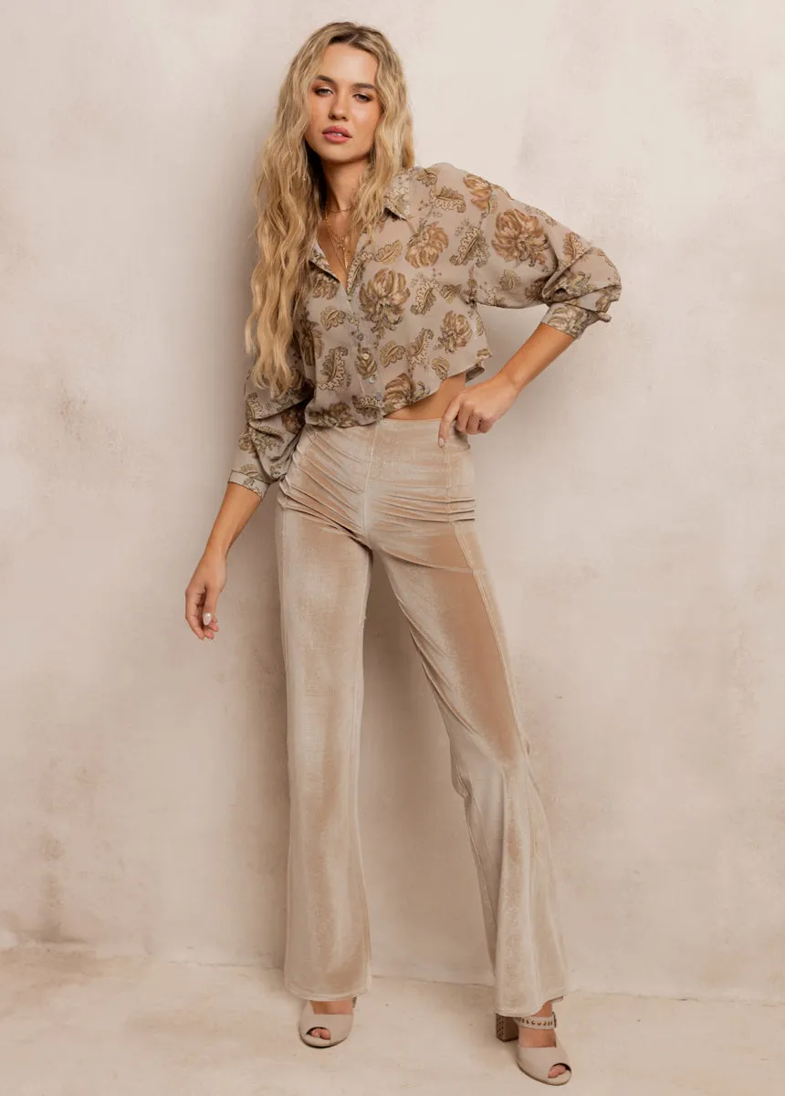 Agnecia Top in Ecru Leaves Print sold by Joyfolie product image thumbnail 4