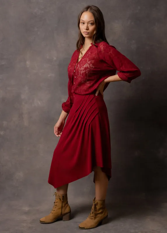 Aylani Skirt in Crimson sold by Joyfolie