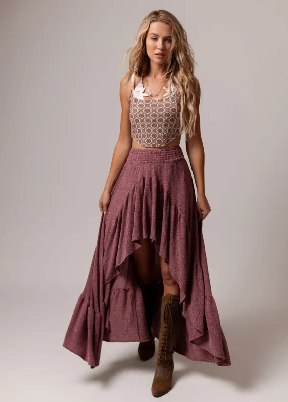 Bae Skirt in Wine sold by Joyfolie