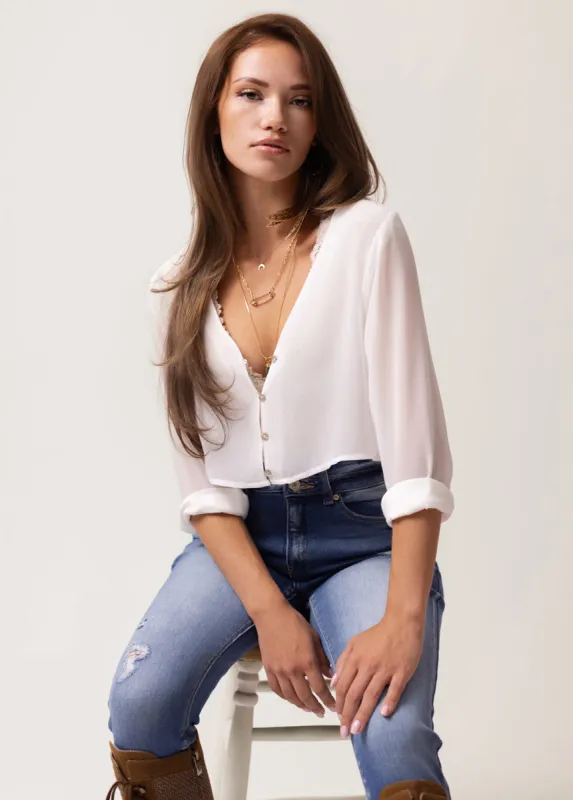 Anja Top in Ivory sold by Joyfolie