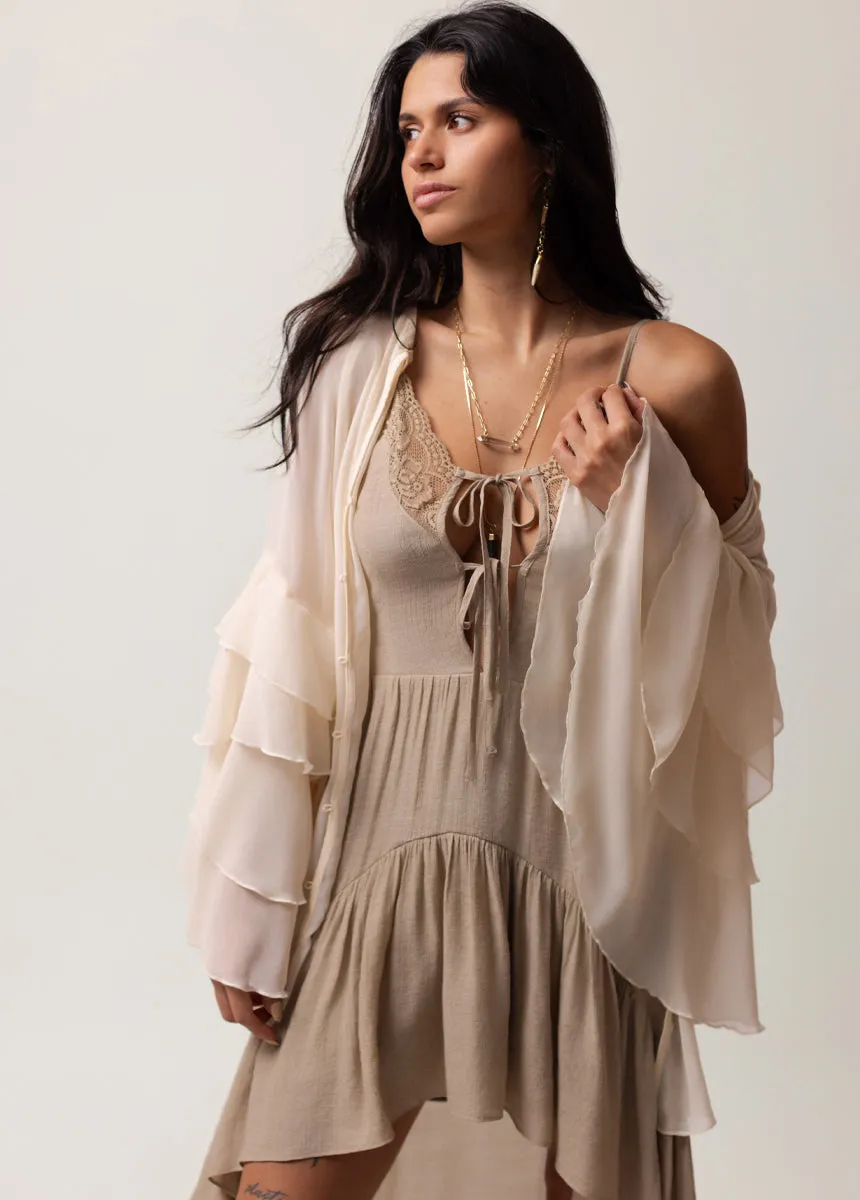 Nefeli Dress in Almond sold by Joyfolie product image thumbnail 5