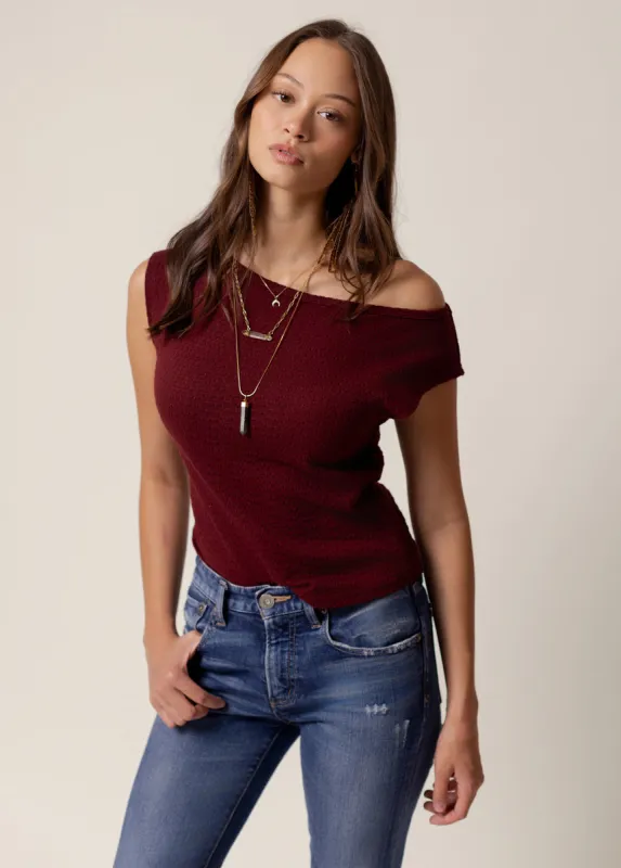 Rayla Top in Burgundy sold by Joyfolie