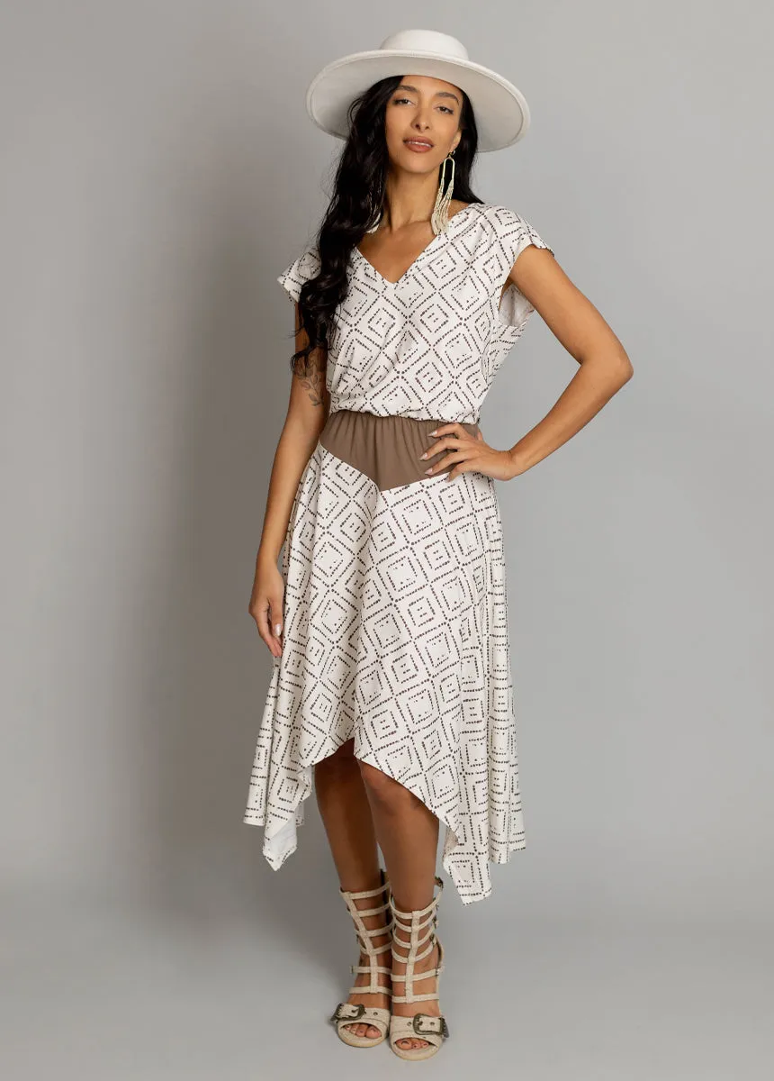 Fenly Dress in Cream Boho Geo sold by Joyfolie product image thumbnail 5