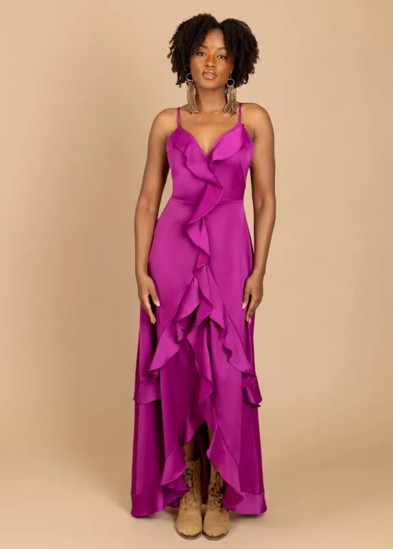 Allona Dress in Berry sold by Joyfolie