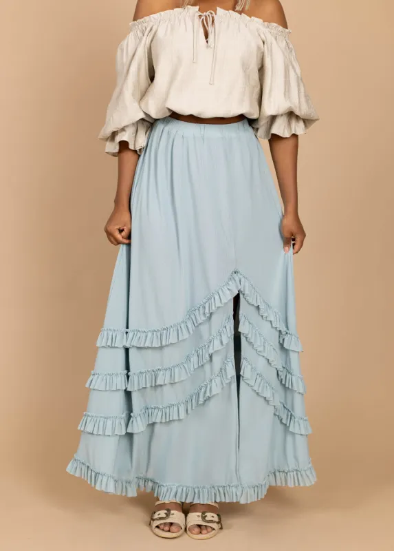 Eadie Skirt in Ice Blue sold by Joyfolie