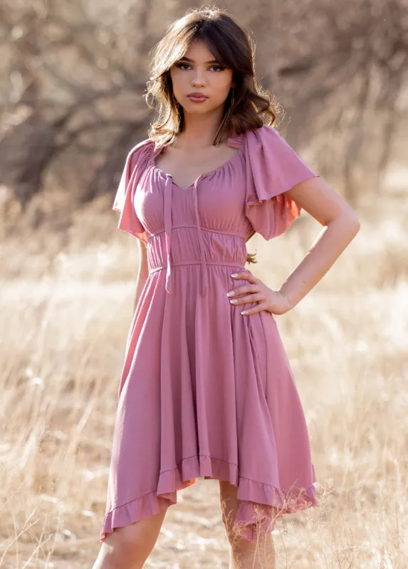 Fran Dress in Mauve sold by Joyfolie
