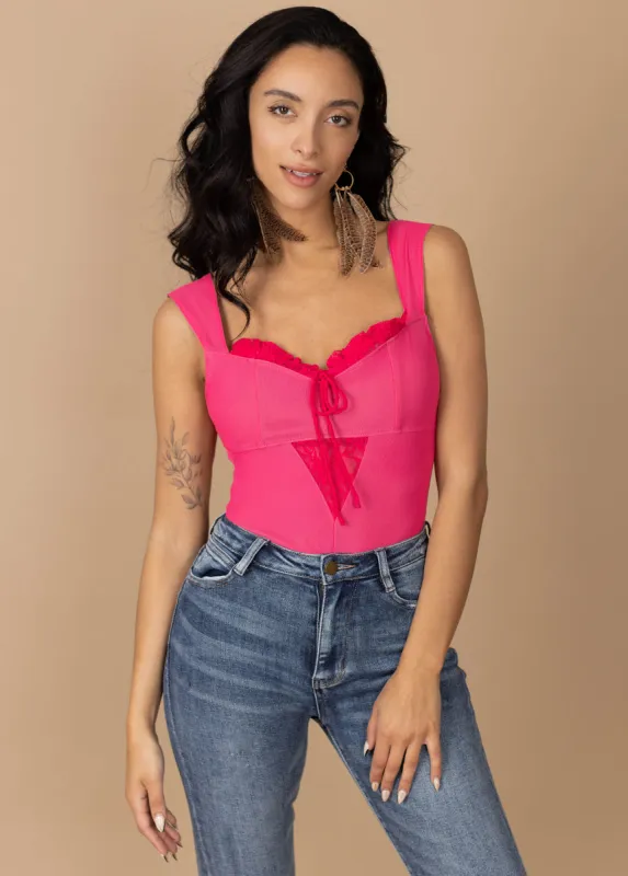Pansey Bodysuit in Fuchsia sold by Joyfolie