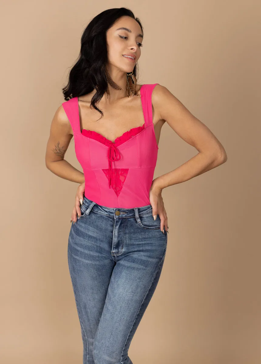 Pansey Bodysuit in Fuchsia sold by Joyfolie product image thumbnail 4