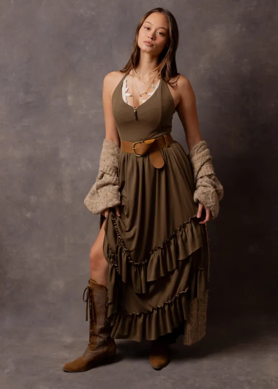 Jenna Dress in Burnt Oregano sold by Joyfolie