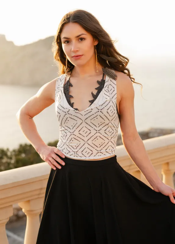 Naima Tank in Cream Boho Geo made by Joyfolie