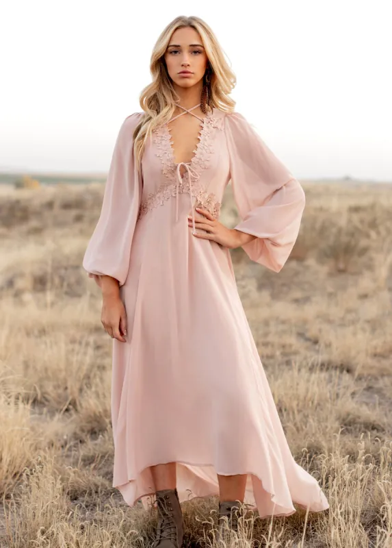 Niobe Dress in Blush sold by Joyfolie