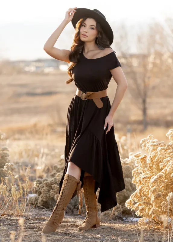 Pilar Dress in Black sold by Joyfolie