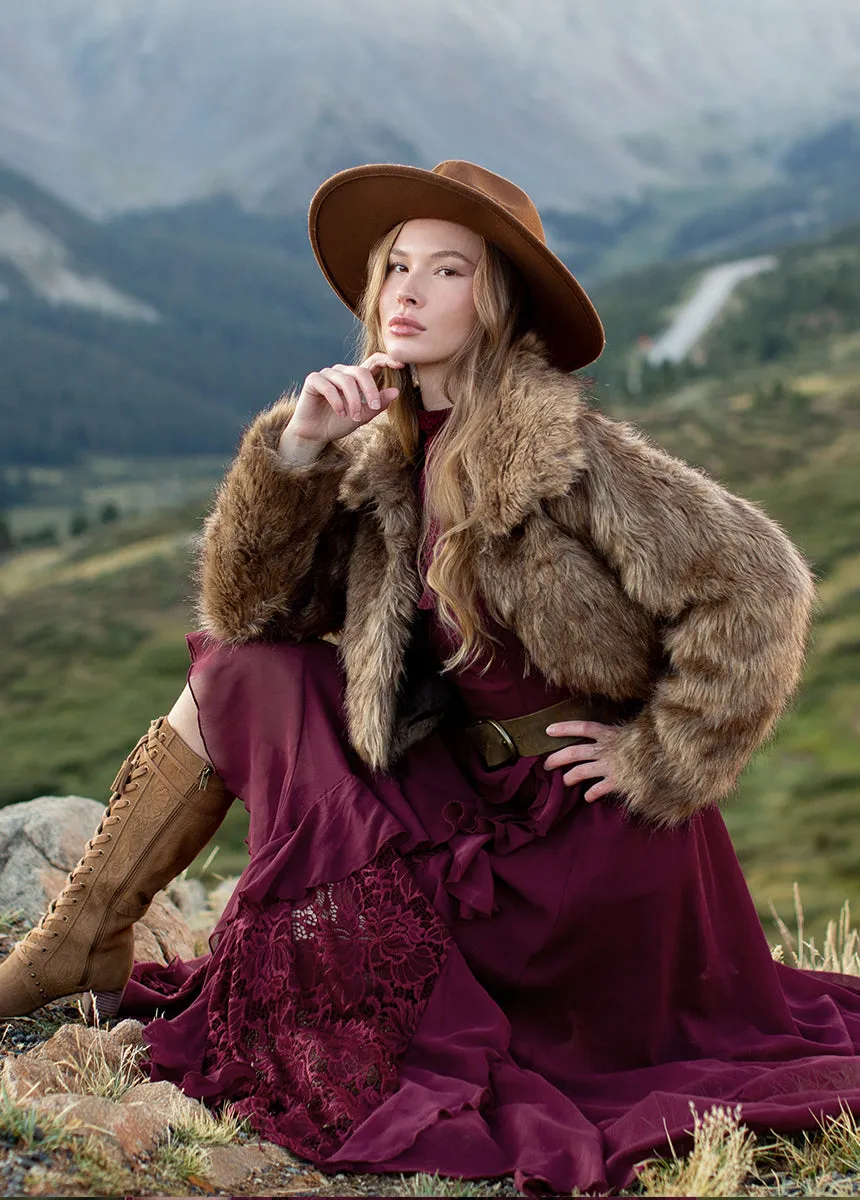 Sveta Maxi Dress in Oxblood sold by Joyfolie product image thumbnail 4