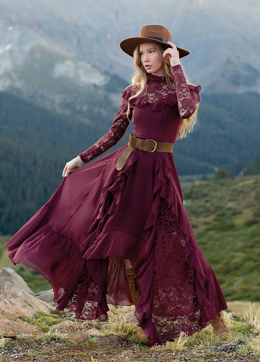 Sveta Maxi Dress in Oxblood sold by Joyfolie product image thumbnail 2