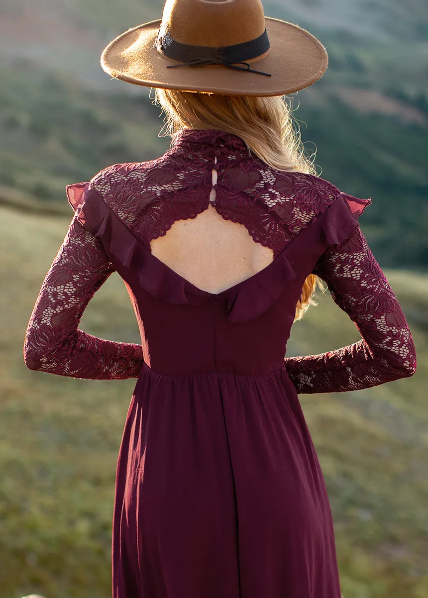 Sveta Maxi Dress in Oxblood sold by Joyfolie product image thumbnail 3