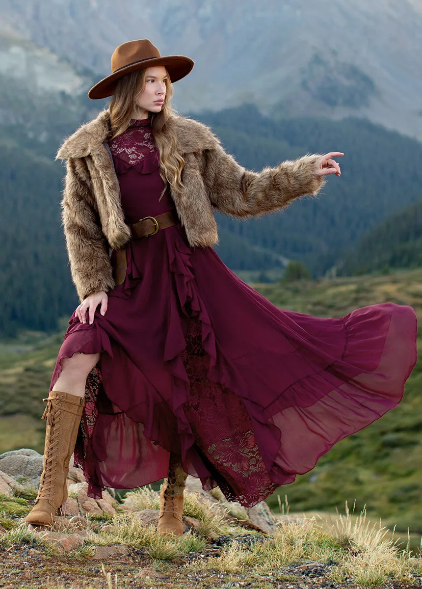 Sveta Maxi Dress in Oxblood sold by Joyfolie product image thumbnail 5