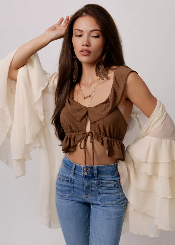 Teeny Top in Sepia Metallic sold by Joyfolie