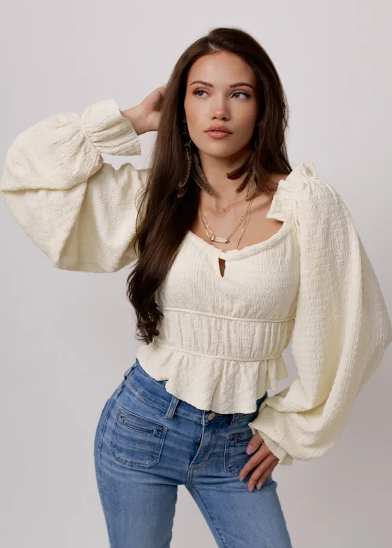 Mariet Top in Cream sold by Joyfolie
