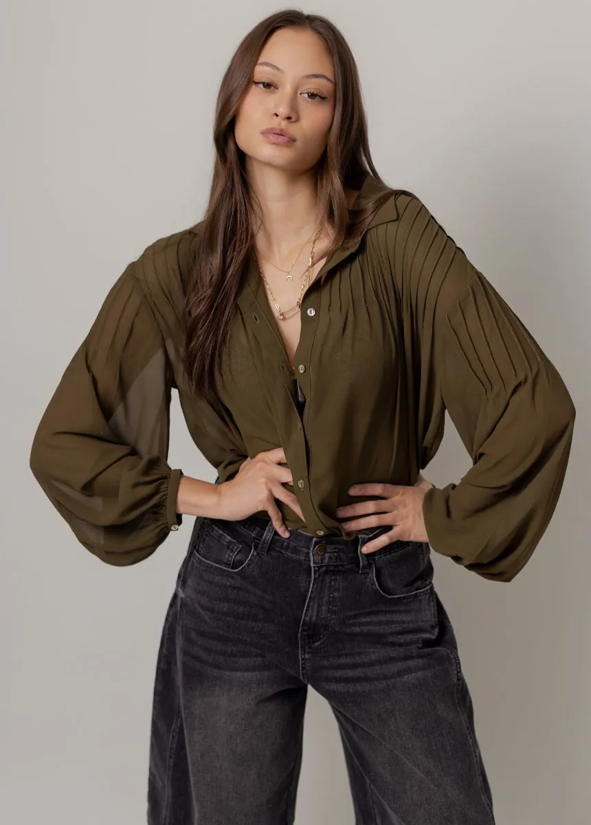 Benedict Top in Olive sold by Joyfolie