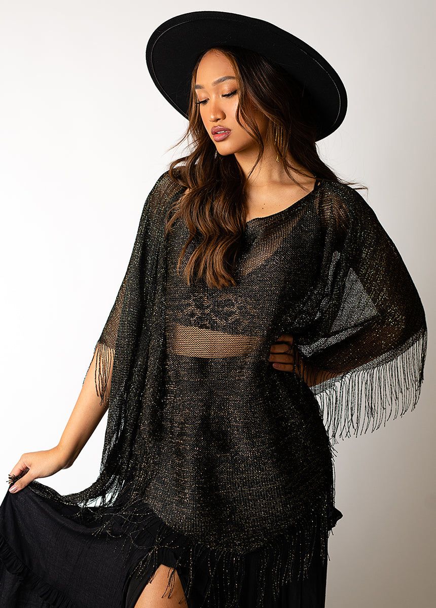 Danica Poncho in Metallic Black sold by Joyfolie product image thumbnail 2