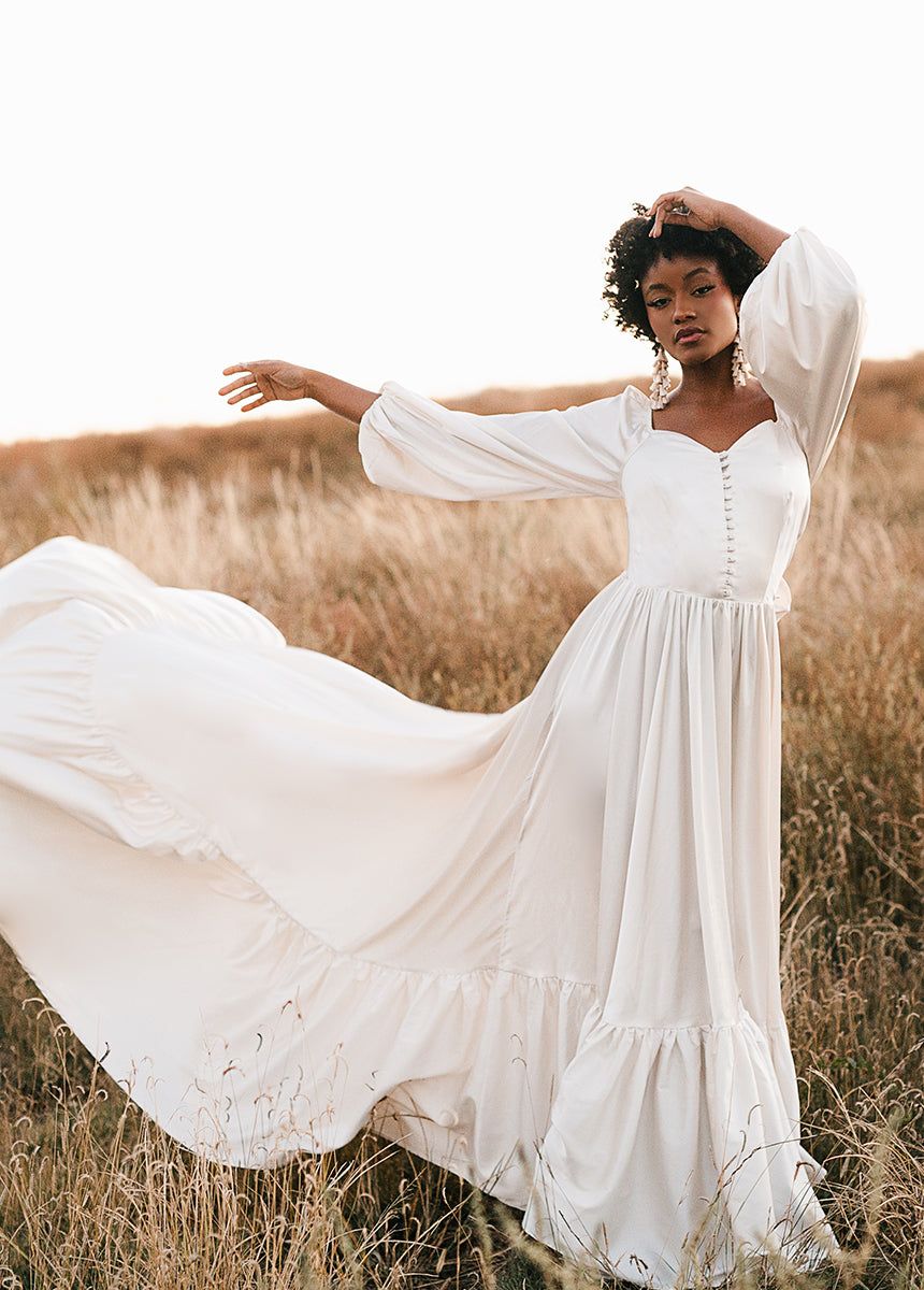 Lorna Impact Dress in Cream sold by Joyfolie