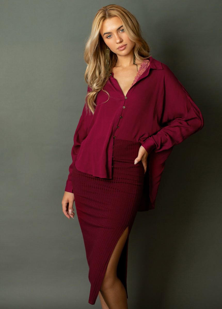 Marika Top in Wine sold by Joyfolie product image thumbnail 4