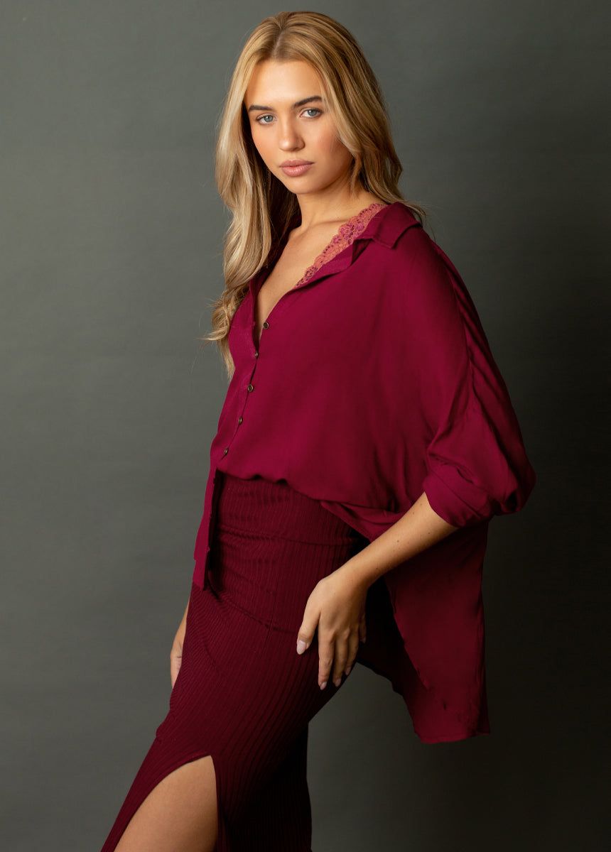 Marika Top in Wine sold by Joyfolie product image thumbnail 2