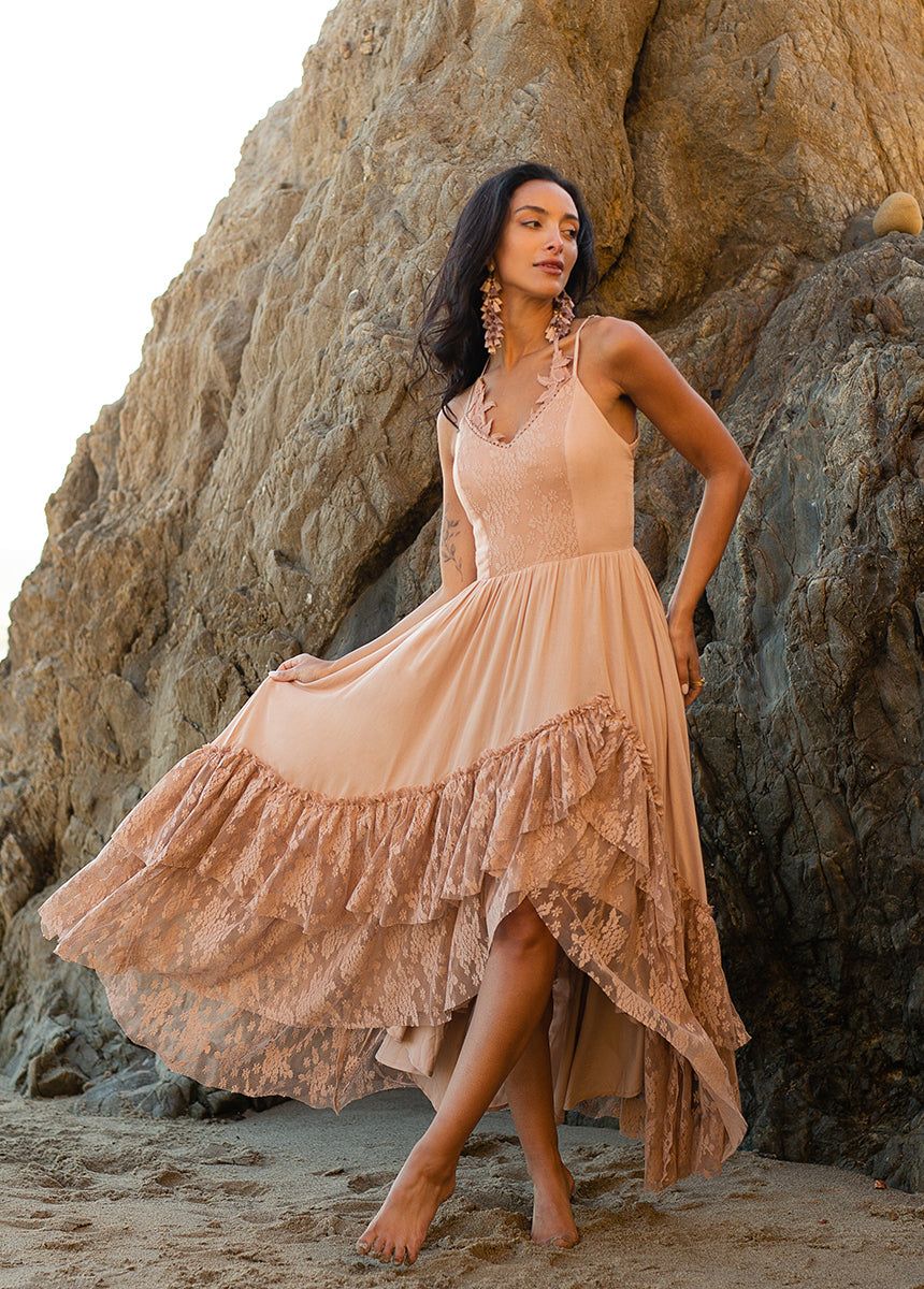 Christelle Dress In Desert Shell sold by Joyfolie
