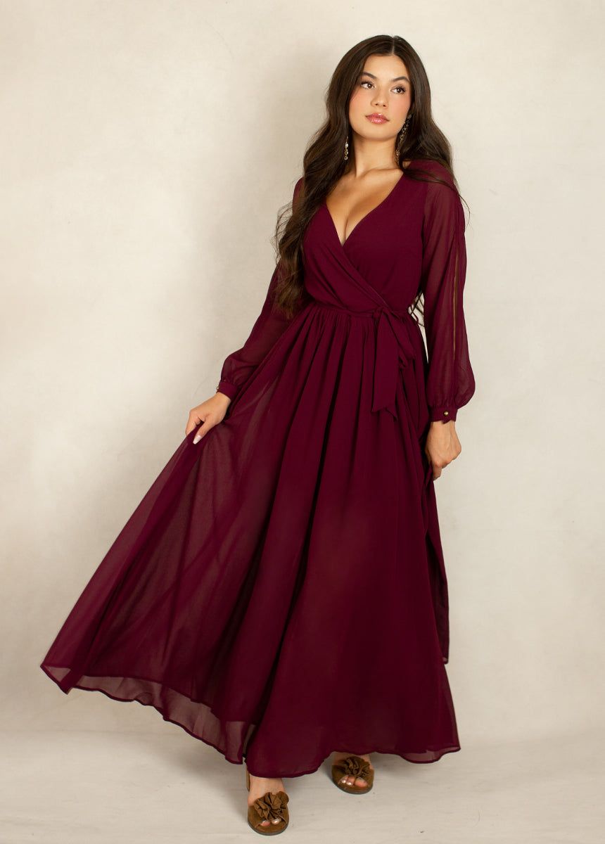 Aniya Bridesmaid Dress in Plum sold by Joyfolie