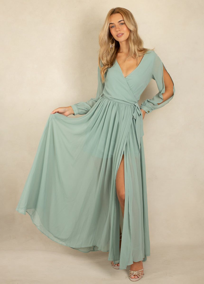 Aniya Bridesmaid Dress in Seaglass sold by Joyfolie