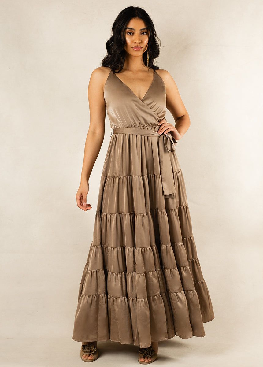 Zayla Bridesmaid Dress in Light Taupe sold by Joyfolie product image thumbnail 4