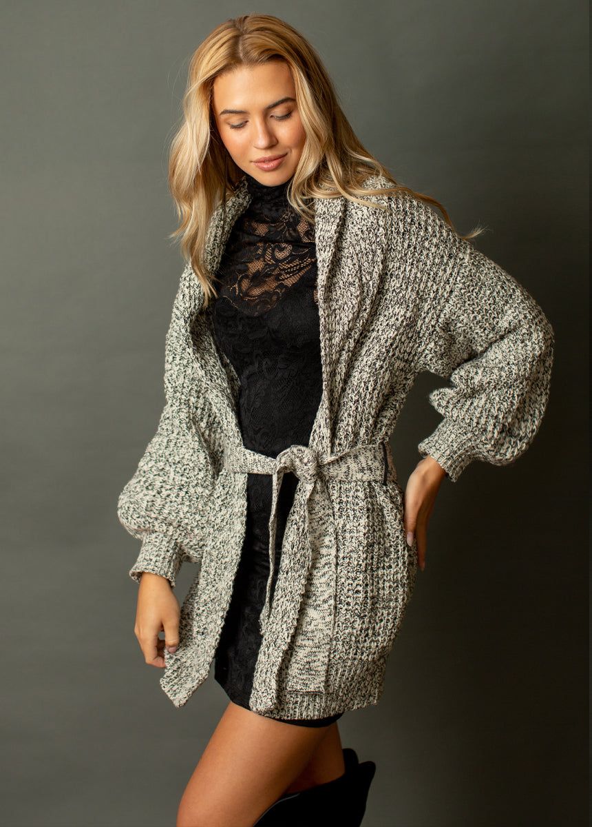 Aurla Cardi in Cream Black Marl sold by Joyfolie product image thumbnail 2
