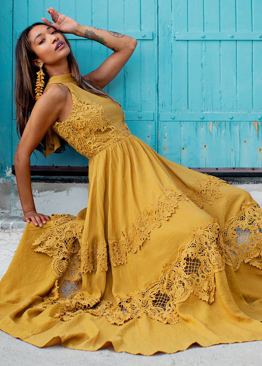 Alondra Dress in Honey sold by Joyfolie product image thumbnail 4