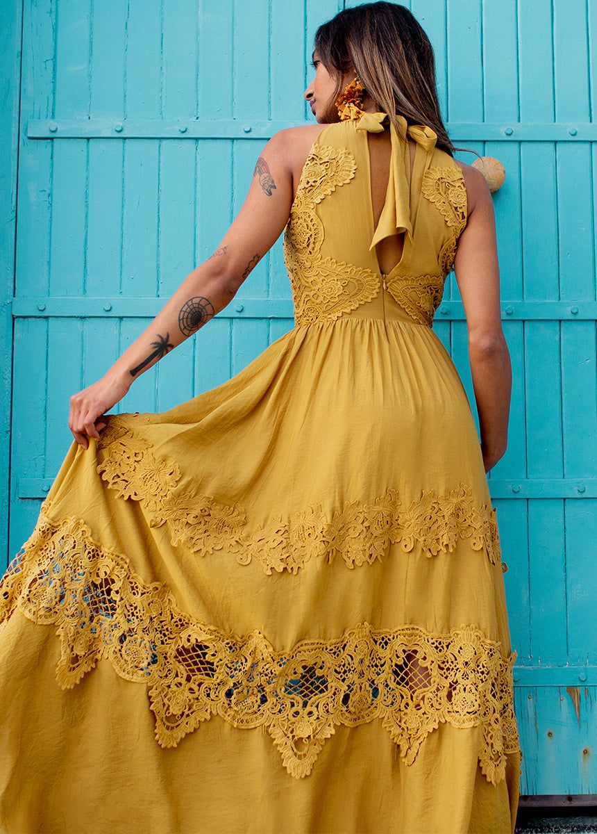 Alondra Dress in Honey sold by Joyfolie product image thumbnail 3