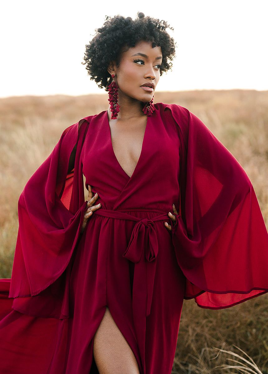 Nerina Dress in Burgundy sold by Joyfolie product image thumbnail 4