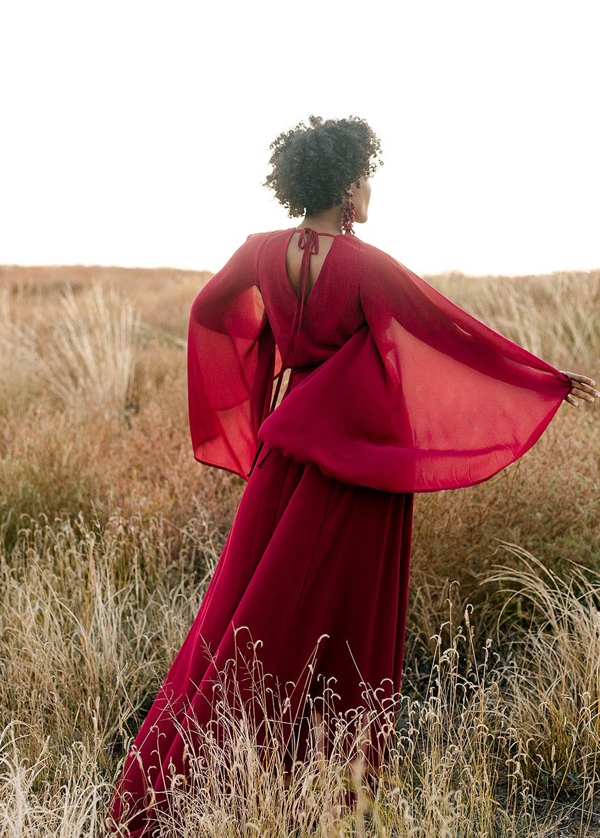 Nerina Dress in Burgundy sold by Joyfolie product image thumbnail 3