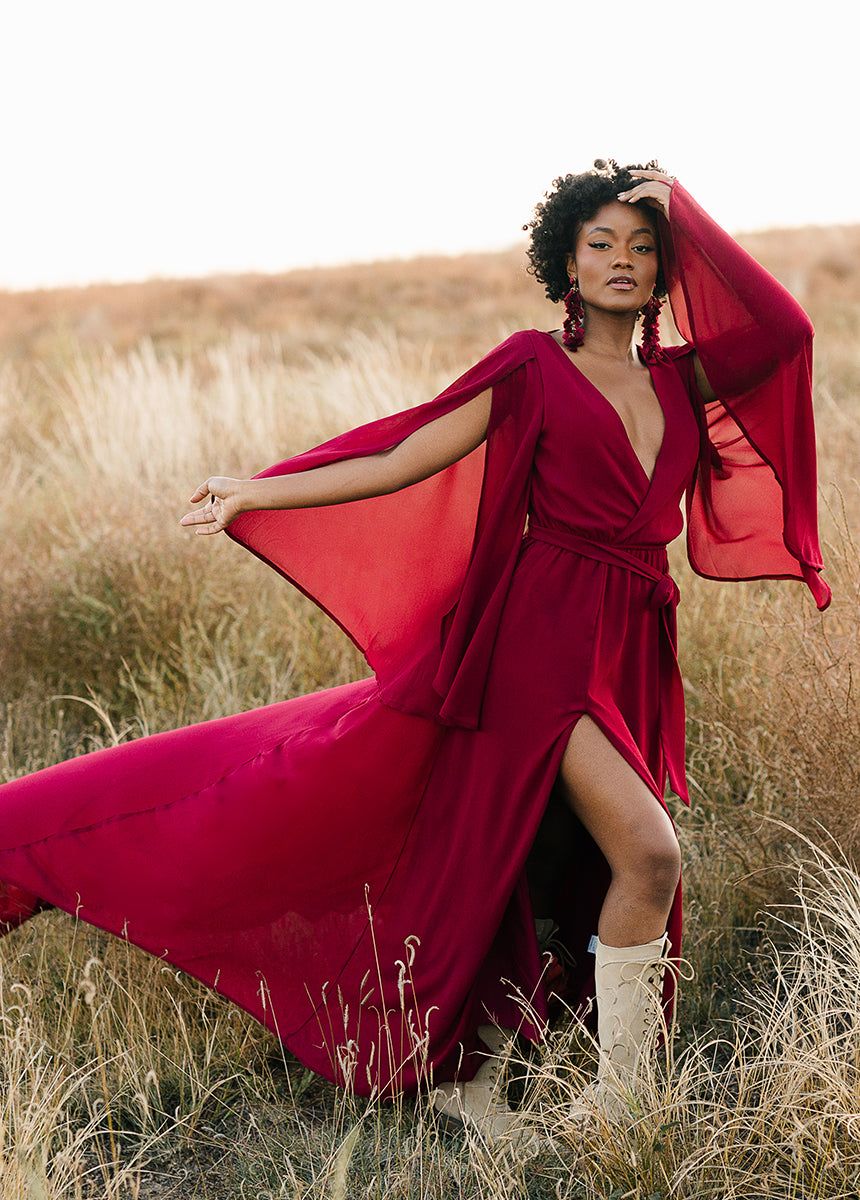 Nerina Dress in Burgundy sold by Joyfolie product image thumbnail 2