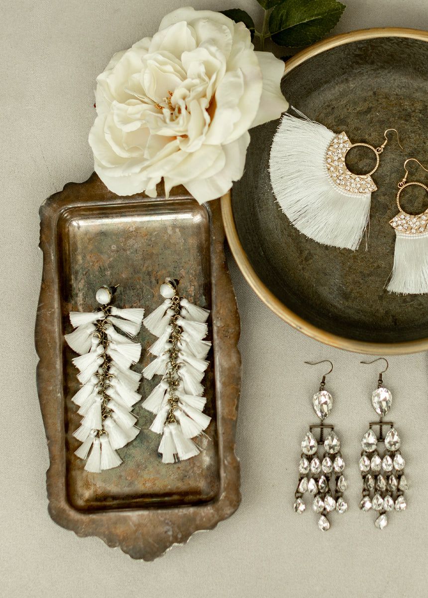 Ibiza Tassel Earrings in Lily sold by Joyfolie product image thumbnail 2