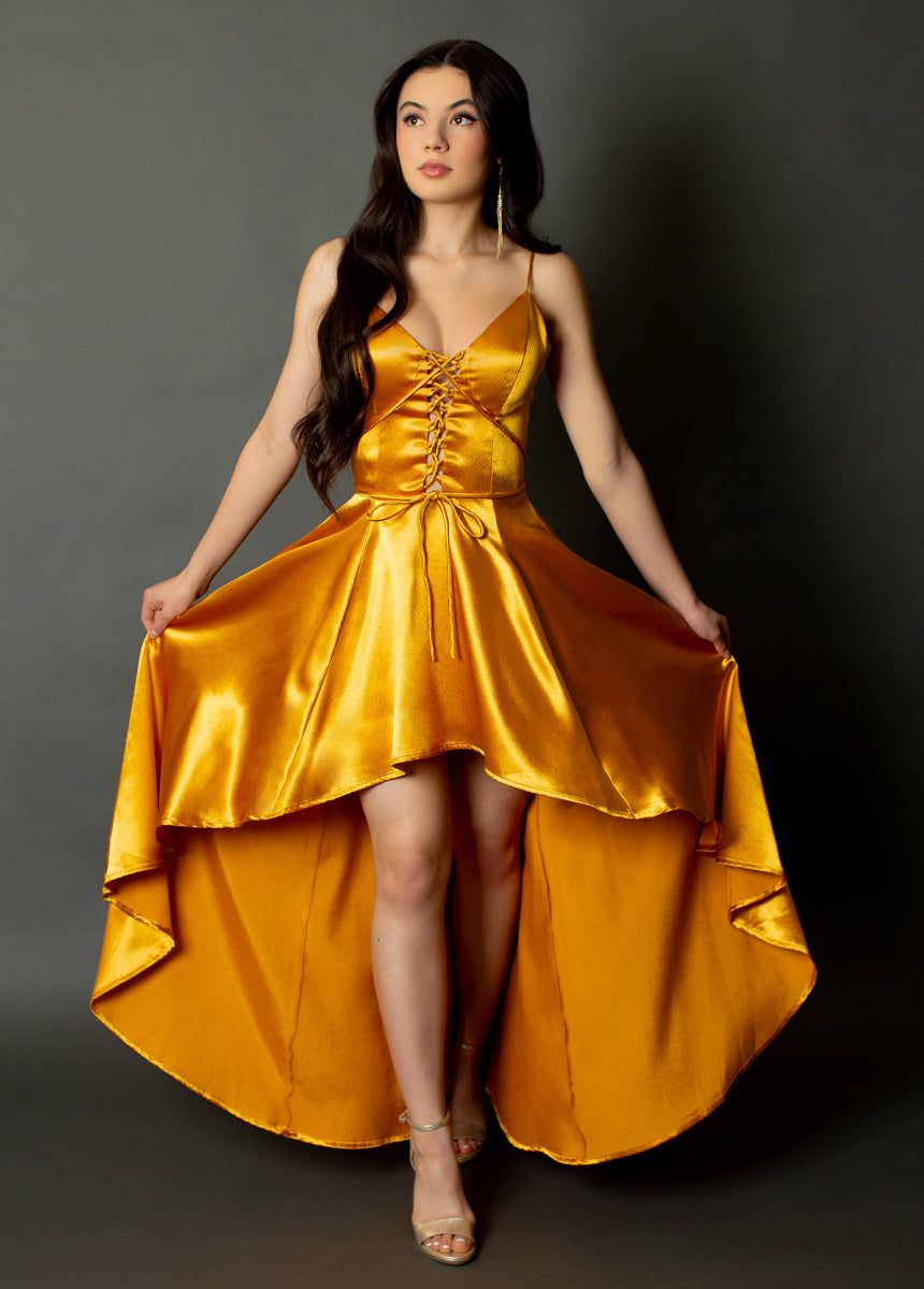 Shelly Dress in Mustard sold by Joyfolie product image thumbnail 4