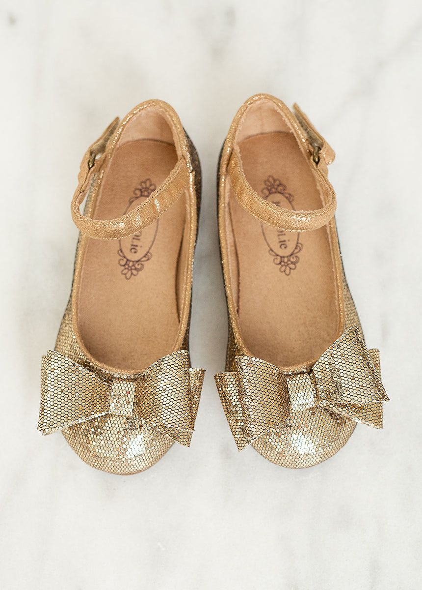 Miriam Flower Girl Flat in Gold sold by Joyfolie product image thumbnail 2