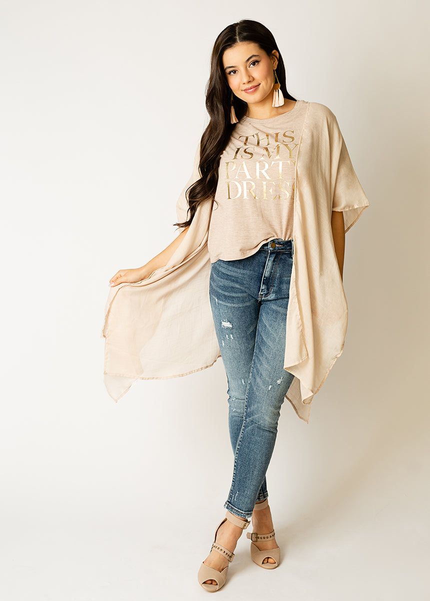 Women's Party Dress Tee in Heather Oat sold by Joyfolie product image thumbnail 4