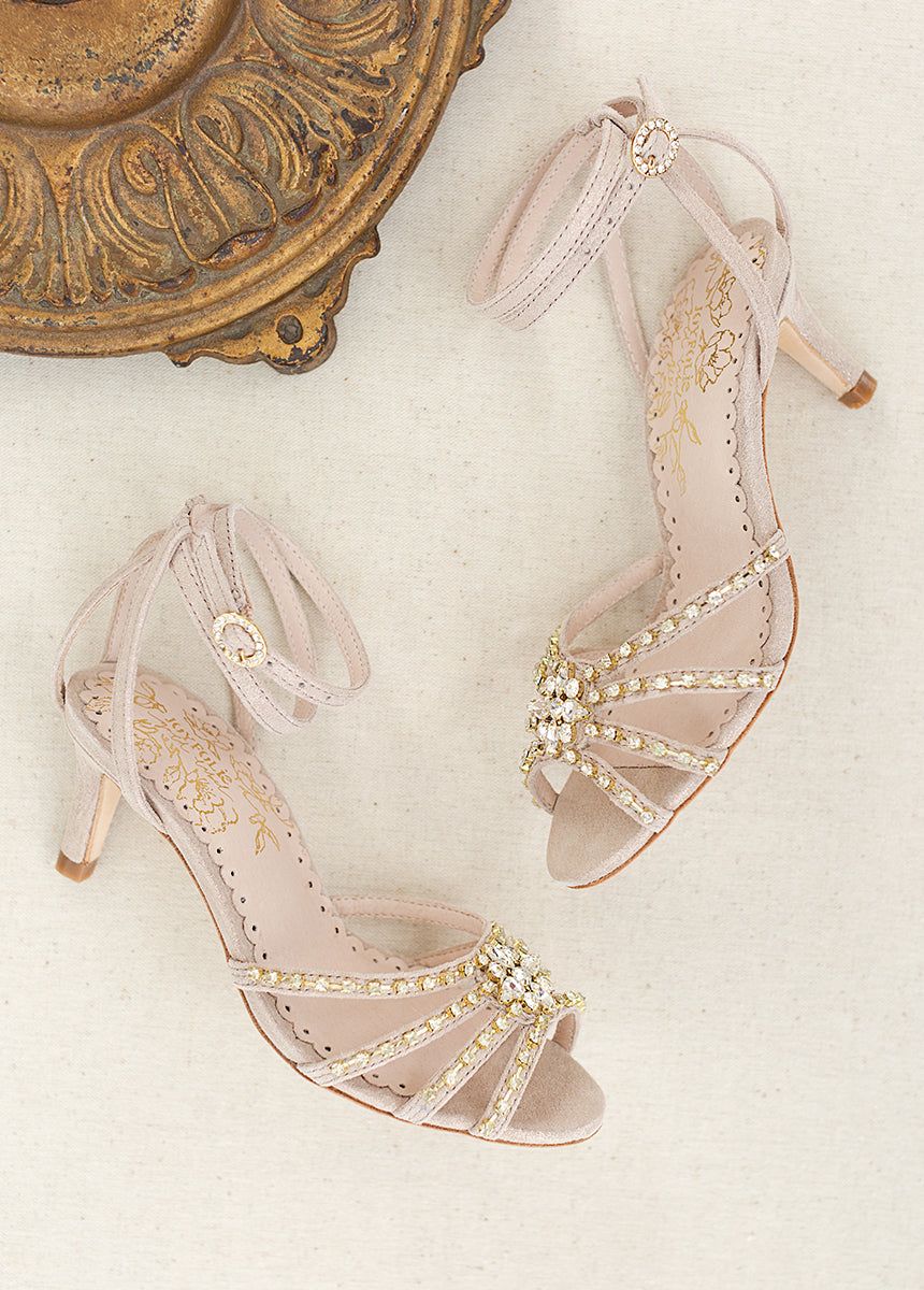 Maelyn Leather Heel in Nude Blush sold by Joyfolie