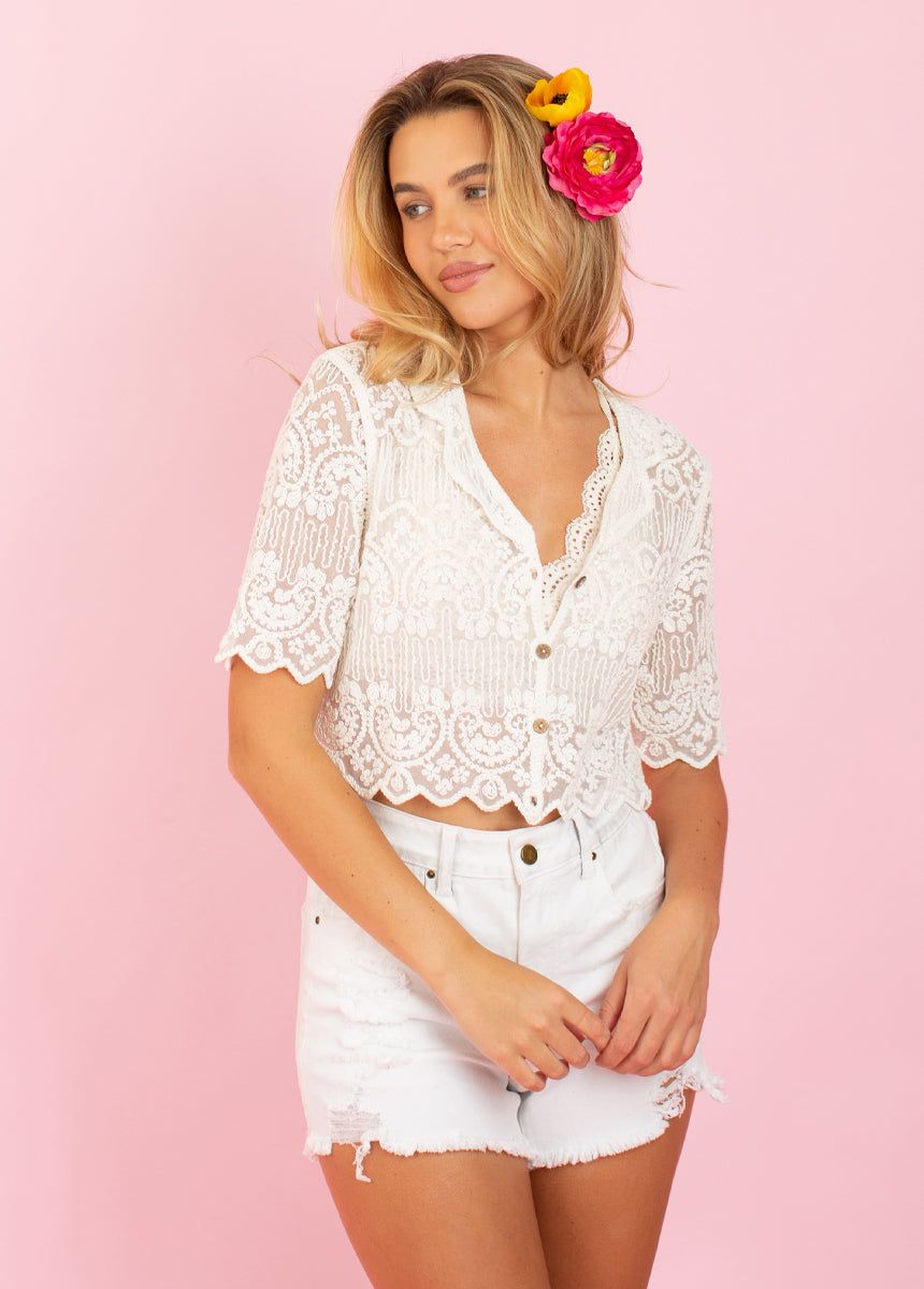 Raina Top in Cream sold by Joyfolie product image thumbnail 4