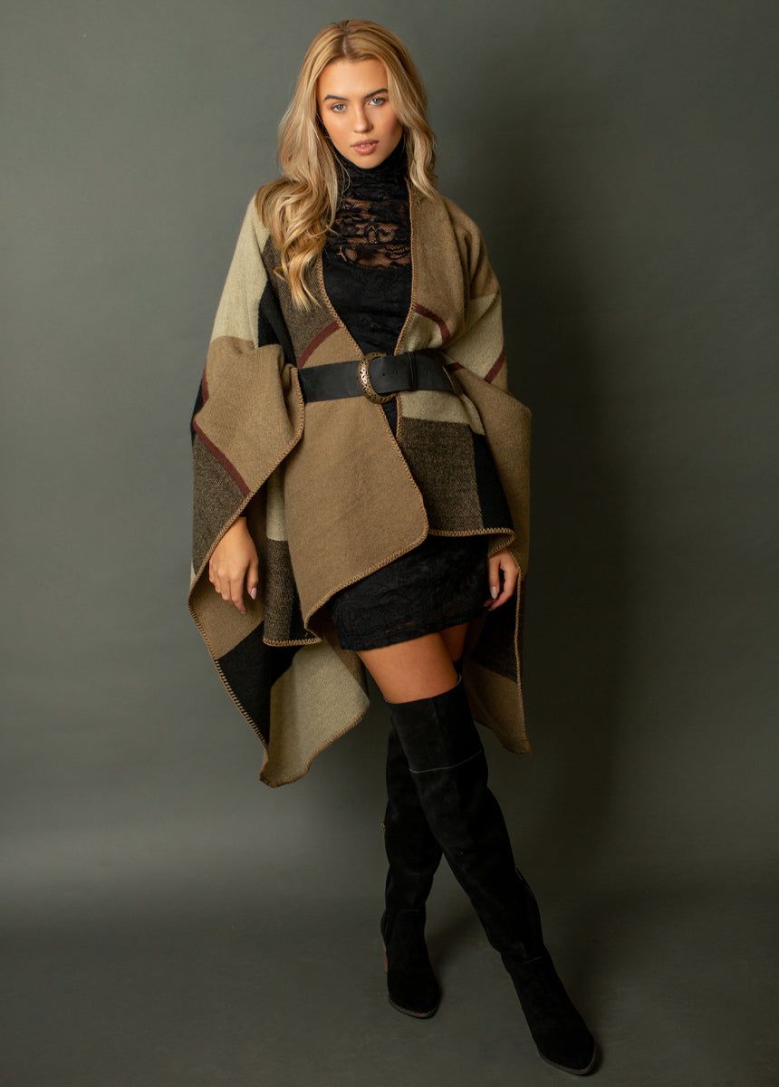 Navina Poncho in Neutral Multi sold by Joyfolie product image thumbnail 2