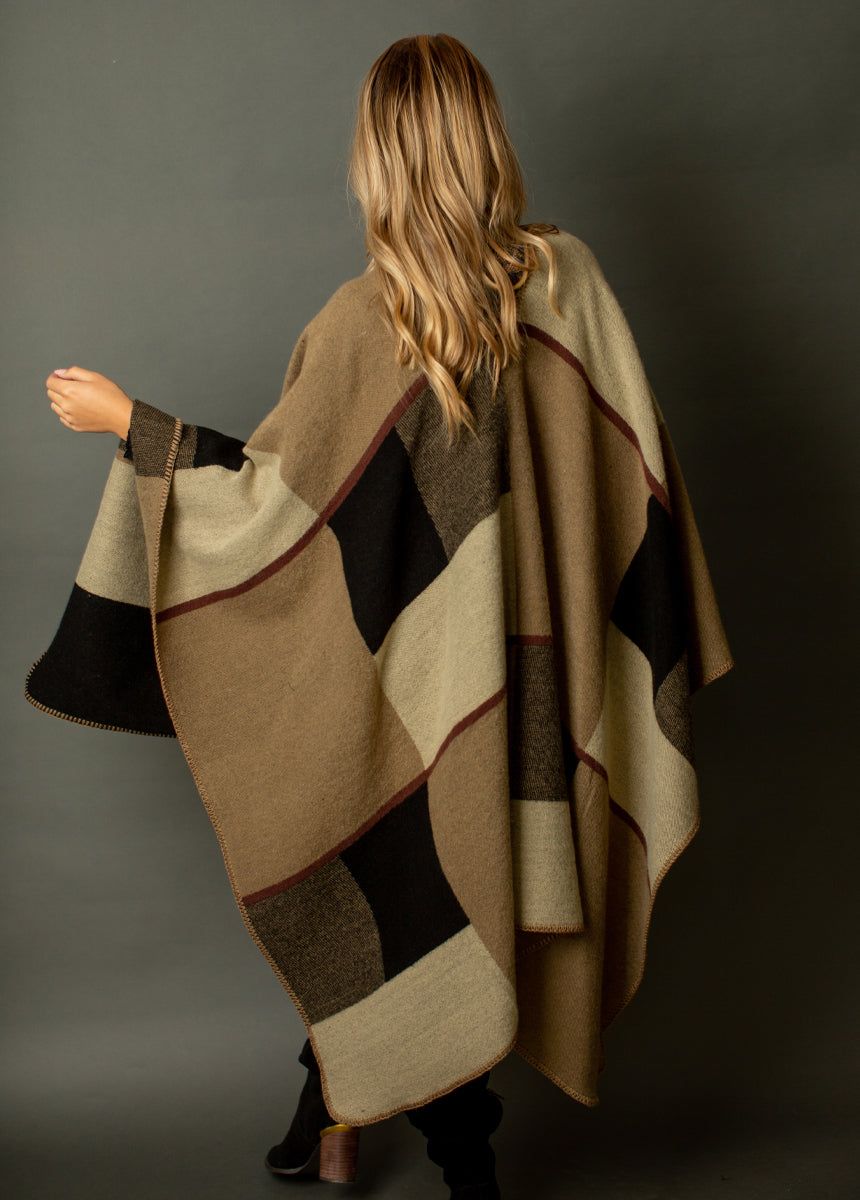 Navina Poncho in Neutral Multi sold by Joyfolie product image thumbnail 4