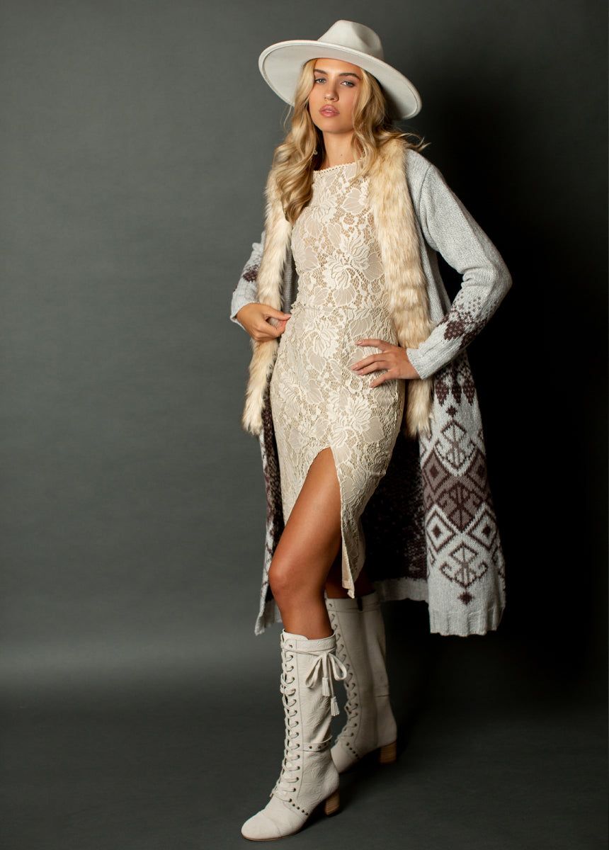 Iman Dress in Oat sold by Joyfolie product image thumbnail 4