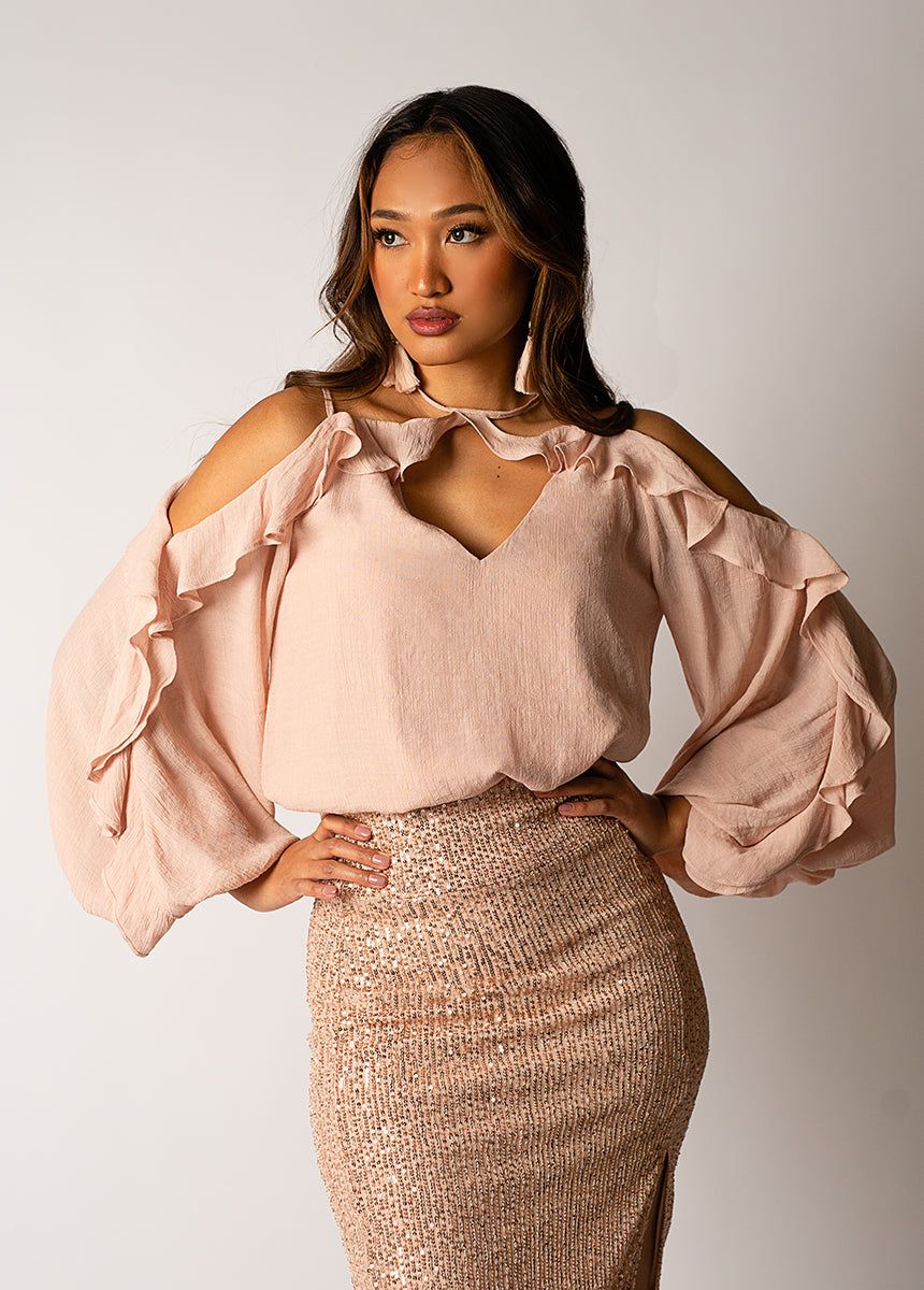 Saige Top in Blush sold by Joyfolie